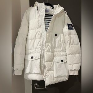 White Mens Scotch & Soda Parka - Large